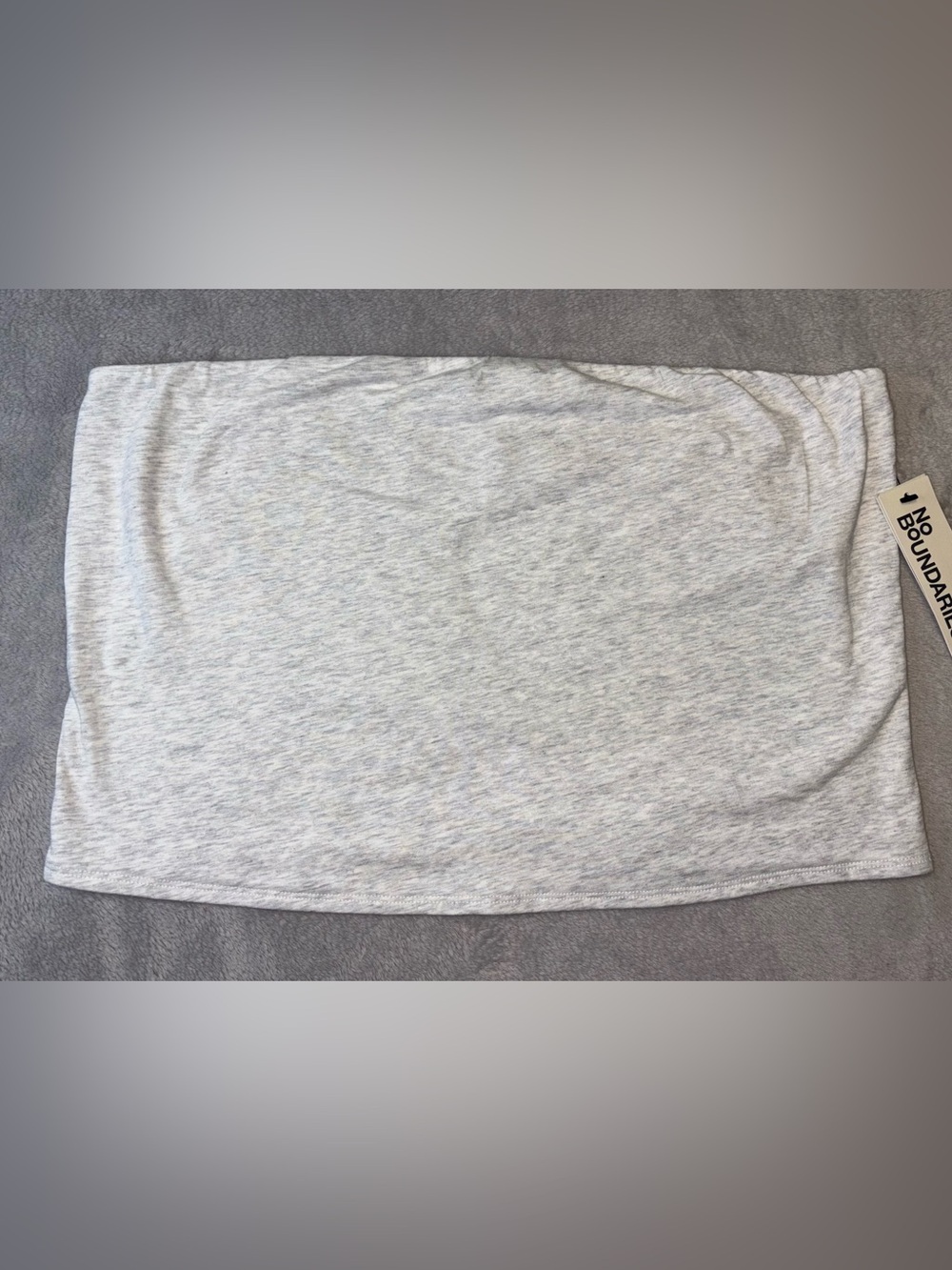 No Boundaries Light Gray Cropped Tube Top Strapless NWT Minimal Casual Stretchy